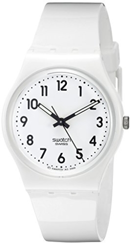 Swatch Unisex-Armbanduhr Just White Analog Quarz Plastik GW151 -